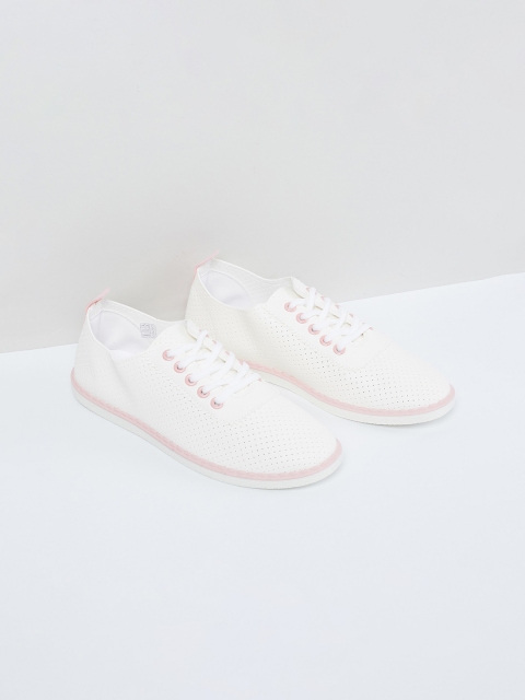 max Women White Perforations Sneakers