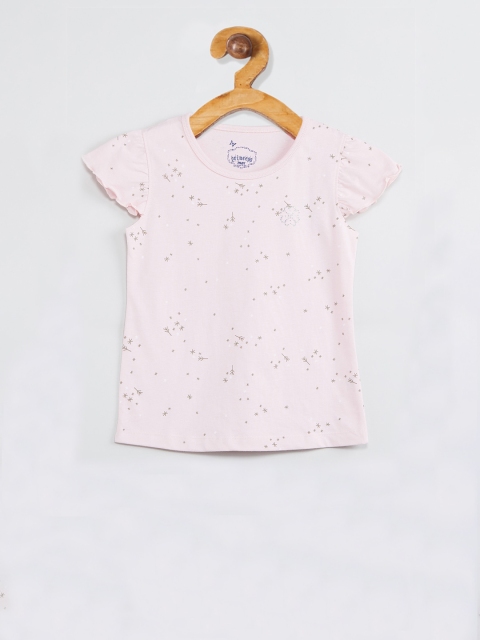 max Girls Pink Printed Top