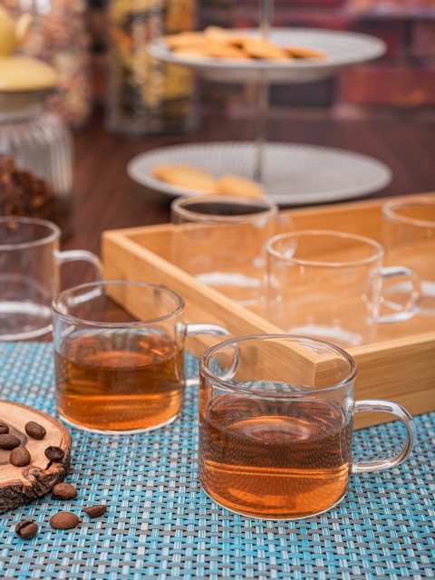 Roxx Transparent 6 Pcs Glass Mug Set