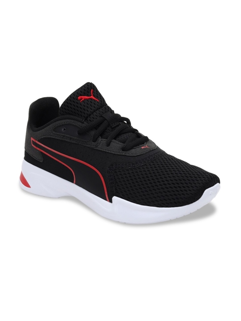 Puma Unisex Kids Black Leather Jaro Youth Training or Gym Shoes