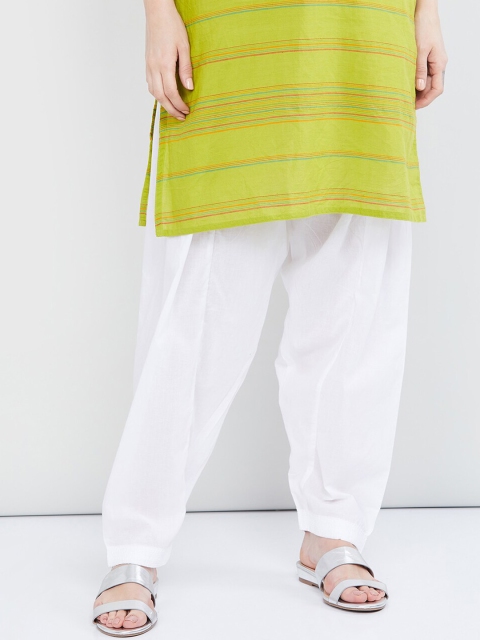 max Women White Solid Straight-Fit Salwar