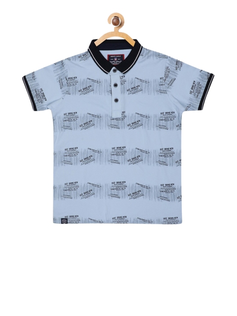Monte Carlo Boys Blue Printed Polo Collar T-shirt