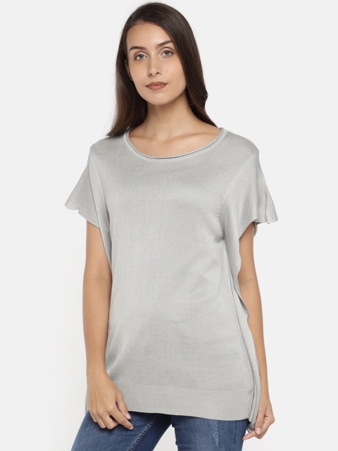 Manola Women Grey Solid Kaftan Top