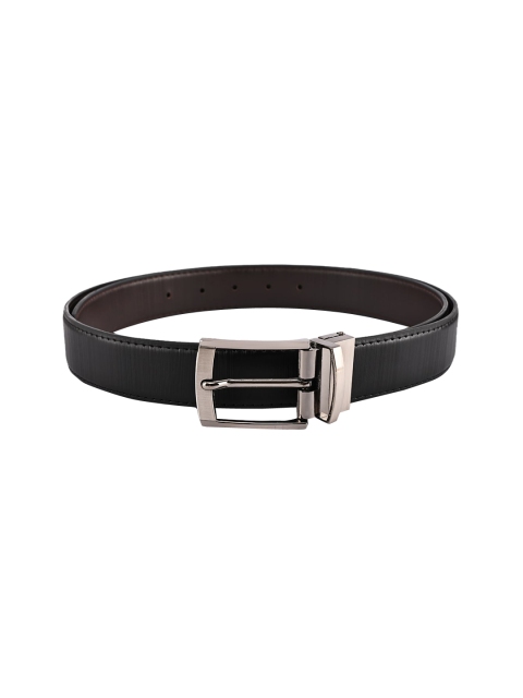 BuckleUp Men Black & Brown Solid Reversible Belt