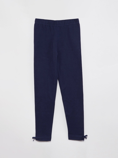max Girls Blue Solid Ankle-Length Leggings