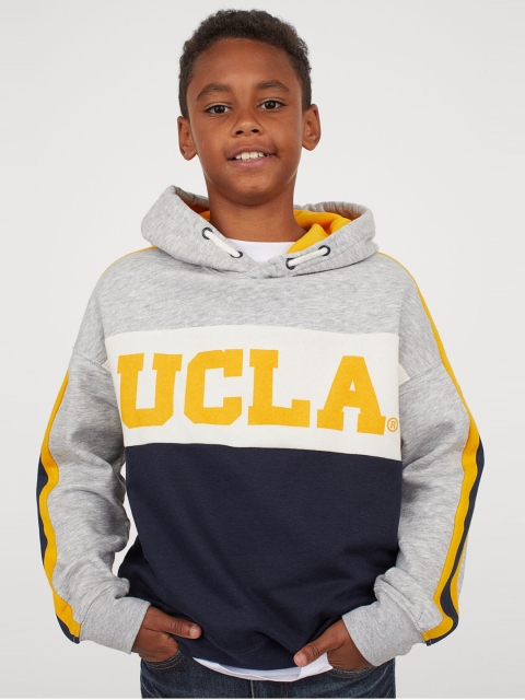 H&M Boys Grey Printed Hoodie
