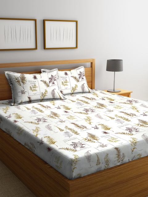 Trident Cream-Coloured & Olive Green Typography 144 TC Cotton 1 Queen Bedsheet with 2 Pillow Covers
Trident Cream-Coloured & Olive Green Typography 144 TC Cotton 1 Queen Bedsheet with 2 Pillow Covers