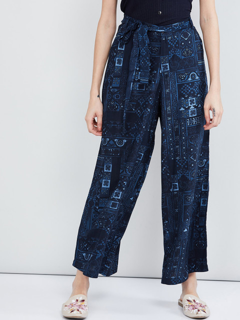max Women Blue Regular Fit Printed Parallel Trousers
max Women Blue Regular Fit Printed Parallel Trousers