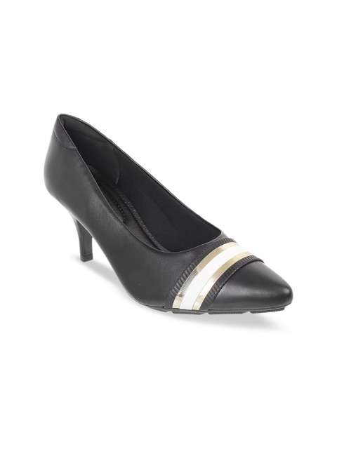 J.FONTINI Women Black Colourblocked Pumps