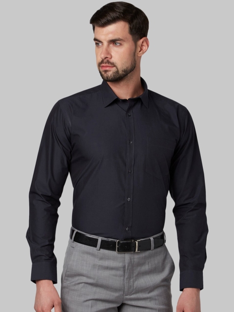 Park Avenue Men Grey Slim Fit Solid Formal Shirt