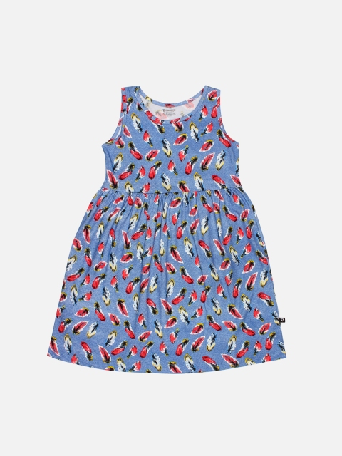 PROTEENS Girls Blue Printed A-Line Dress