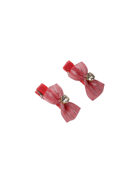 Stoln Girls Pink Set of 2 Embellished Alligator Hair Clips