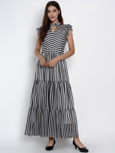 Texco Women Black Striped Maxi Dress