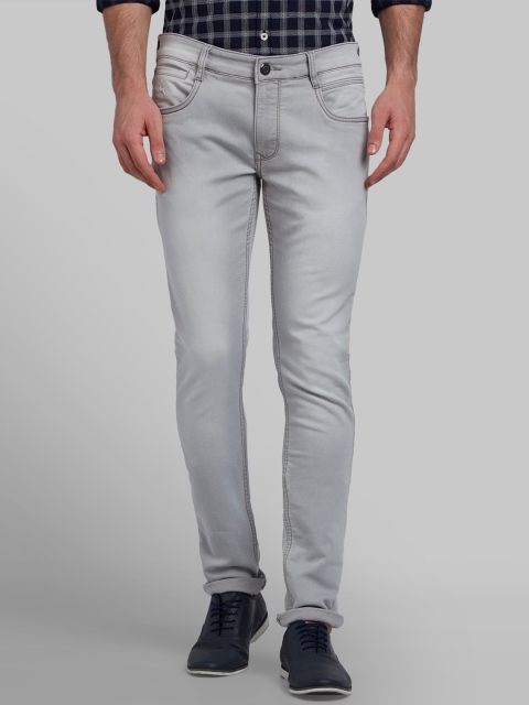 Parx Men Grey Skinny Fit Mid-Rise Clean Look Jeans