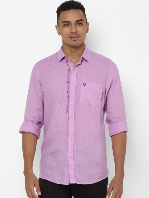 Allen Solly Men Lavender Regular Fit Solid Casual Shirt