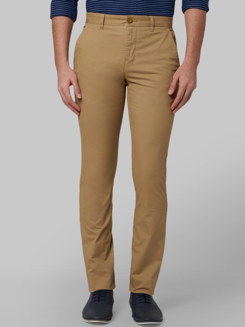Park Avenue Men Khaki Regular Fit Solid Regular Trousers