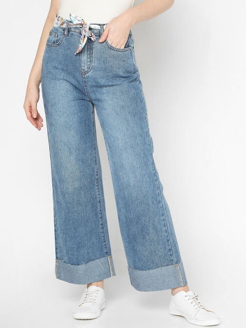 Deal Jeans Women Blue Boyfriend Fit Mid-Rise Clean Look Jeans