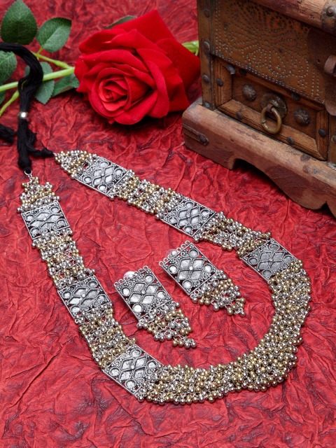 Moedbuille Gold-Plated Silver-Toned Antique Layered Design Handcrafted Jewellery Set
Moedbuille Gold-Plated Silver-Toned Antique Layered Design Handcrafted Jewellery Set