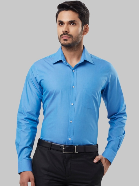 Raymond Men Turquoise Blue Regular Fit Solid Formal Shirt