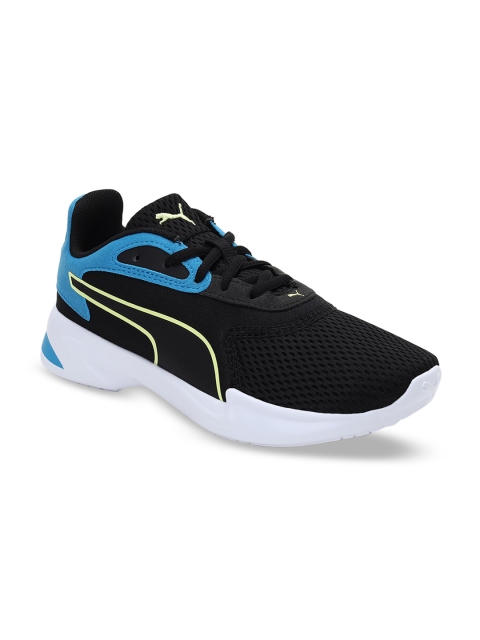 Puma Unisex Kids Black Leather Jaro Youth Training or Gym Shoes