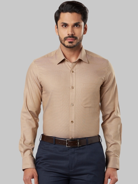 Raymond Men Brown Regular Fit Self Design Formal Shirt