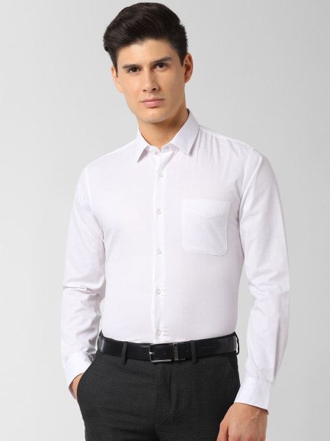 Peter England Men White Slim Fit Solid Formal Shirt