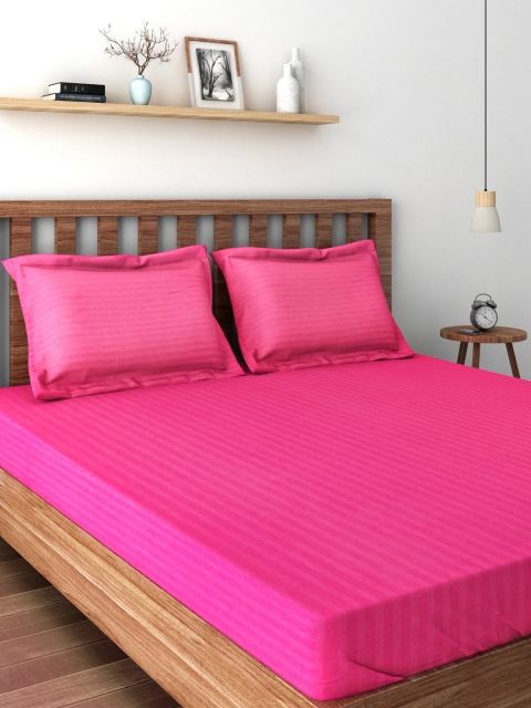 URBAN SPACE Pink Striped 220 TC Cotton 1 Extra Large Bedsheet with 2 Pillow Covers
URBAN SPACE Pink Striped 220 TC Cotton 1 Extra Large Bedsheet with 2 Pillow Covers