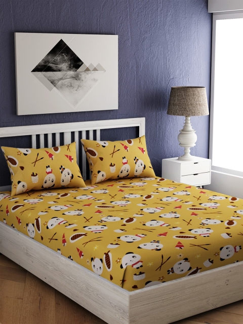 EverHOME Yellow Cartoon Characters 144 TC Cotton 1 Queen Bedsheet with 2 Pillow Covers
EverHOME Yellow Cartoon Characters 144 TC Cotton 1 Queen Bedsheet with 2 Pillow Covers
