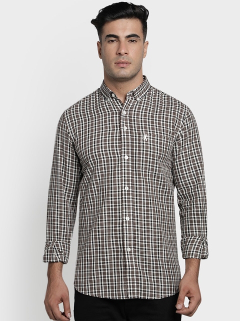 Red Tape Men Brown & Black Regular Fit Checked Casual Shirt