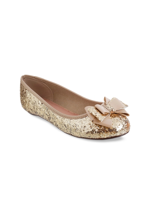 Metro Girls Gold-Toned Embellished Ballerinas
