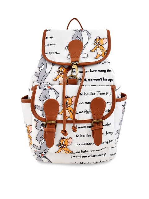 Lychee bags White & Brown Printed Handheld Bag
