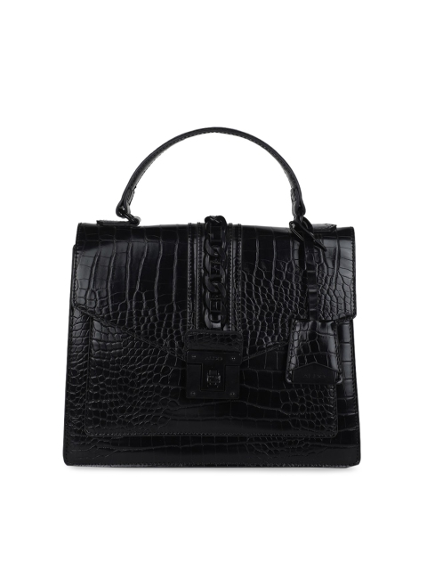 ALDO Black Textured Satchel