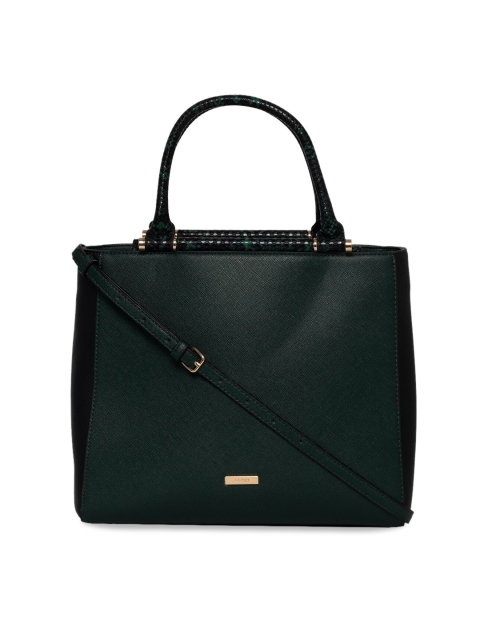 ALDO Green & Black Textured Handheld Bag