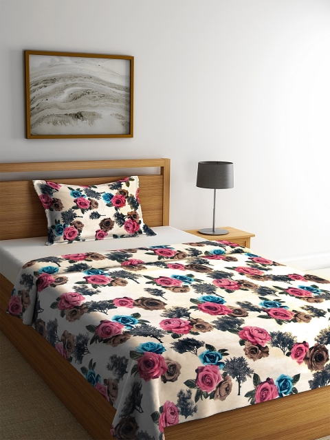 KLOTTHE White & Pink Floral Print 350- 499TC Poly-Cotton 1 Bedsheet With 1 Pillow Cover
KLOTTHE White & Pink Floral Print 350- 499TC Poly-Cotton 1 Bedsheet With 1 Pillow Cover