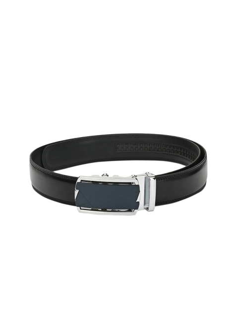 Pacific Gold Men Black Solid Genuine Leather Belt