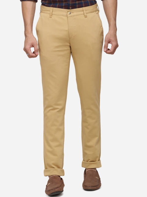 Greenfibre Men Khaki Slim Fit Solid Chinos