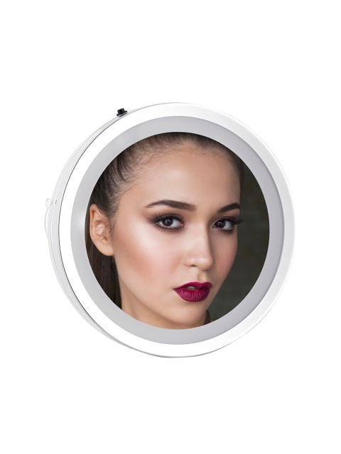 Rozia Unisex Silver-Toned Rozia 3x Magnifying Lighted Makeup Mirror