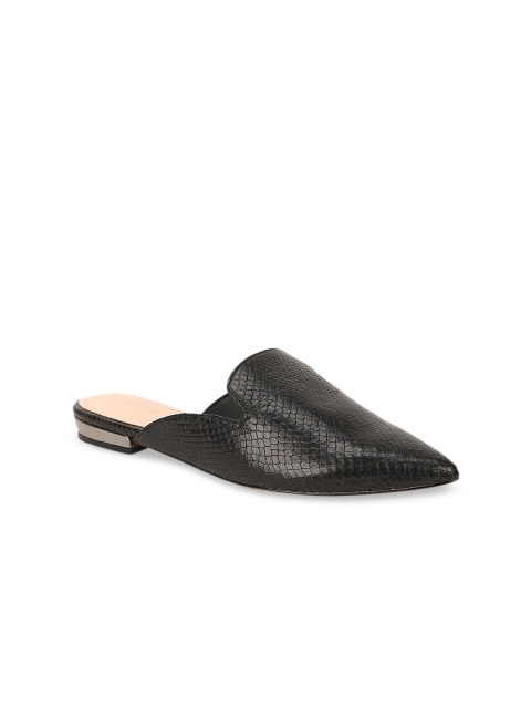 ALDO Women Black Solid Leather Mules