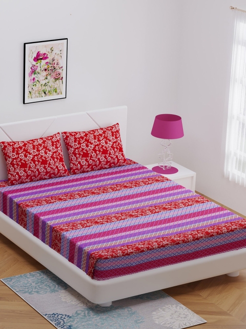 BOMBAY DYEING Red & Purple Floral 144 TC Cotton 1 Queen Bedsheet with 2 Pillow Covers
BOMBAY DYEING Red & Purple Floral 144 TC Cotton 1 Queen Bedsheet with 2 Pillow Covers