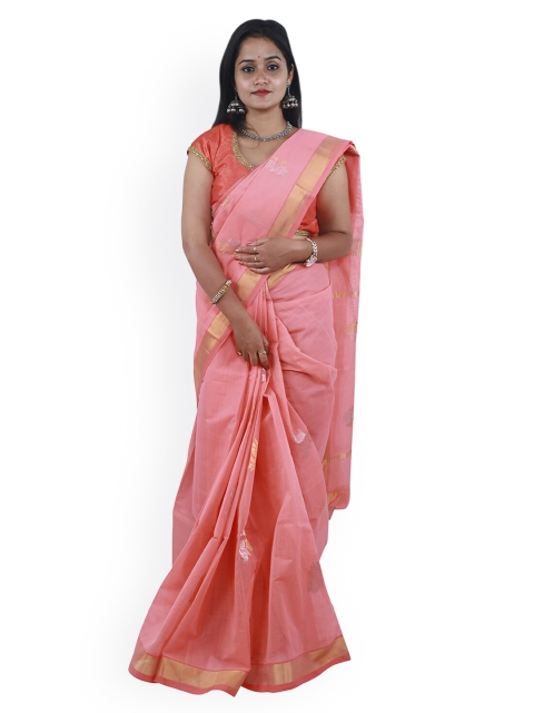 APCO Pink Pure Cotton Printed Venkatgiri Saree