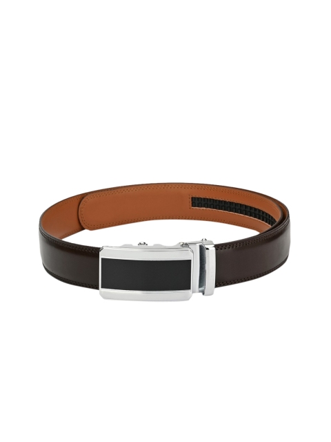 Pacific Gold Men Brown Solid Genuine Leather Belt