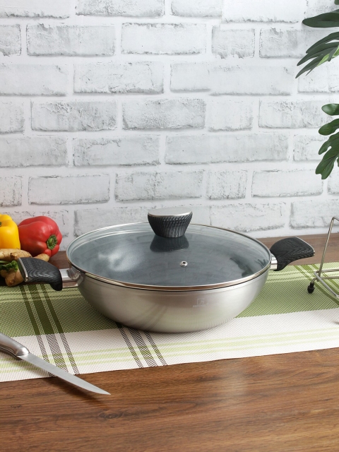 BERGNER Grey Kadhai With Lid