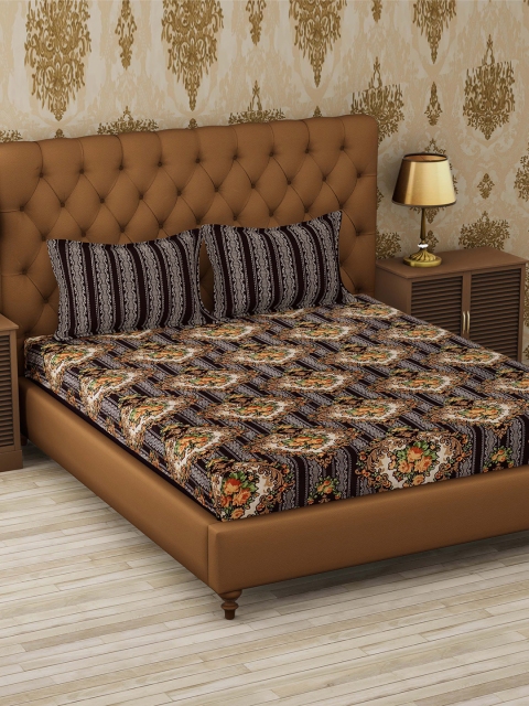 METRO LIVING Black & Beige Ethnic Motifs 120 TC Cotton 1 Queen Bedsheet with 2 Pillow Covers
METRO LIVING Black & Beige Ethnic Motifs 120 TC Cotton 1 Queen Bedsheet with 2 Pillow Covers