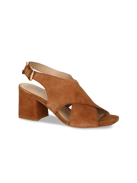 ALDO Women Brown Solid Leather Mules