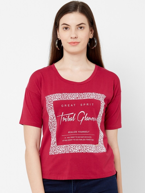 Juliet Women Maroon Printed Top