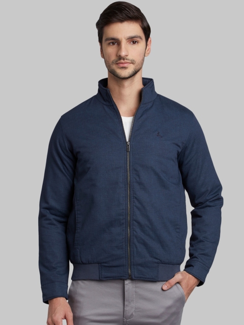 Parx Men Blue Solid Bomber