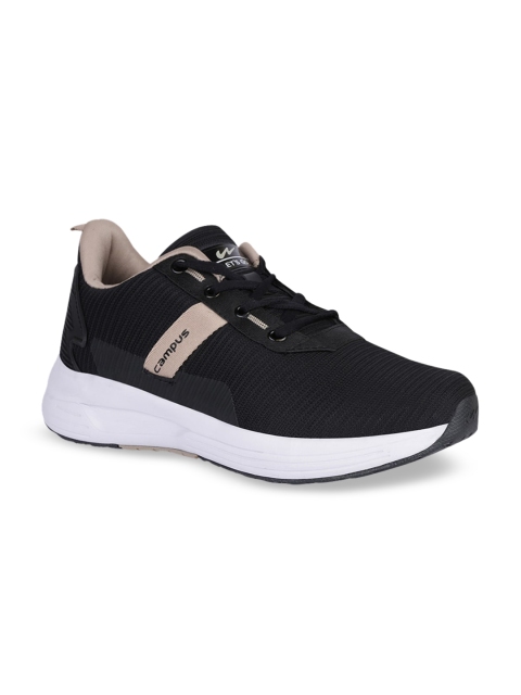 Campus Men Black Mesh Running Shoes