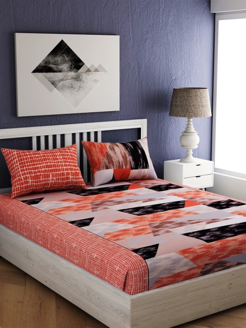 EverHOME Orange & Black Geometric 144 TC Cotton 1 King Bedsheet with 2 Pillow Covers
EverHOME Orange & Black Geometric 144 TC Cotton 1 King Bedsheet with 2 Pillow Covers