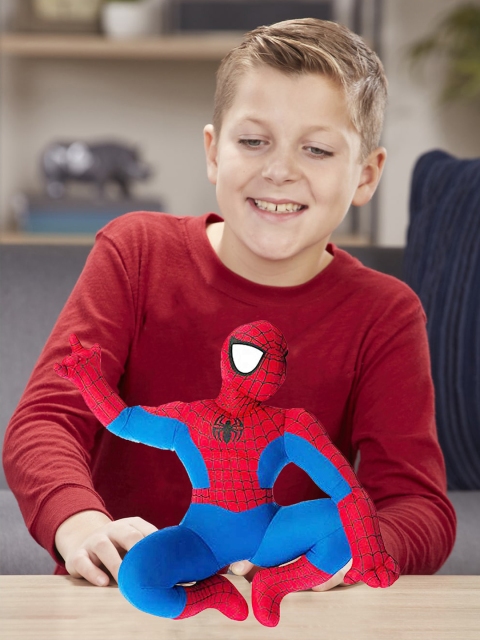 Dimpy Stuff Kids Blue & Red Superhero Sitting Spiderman Stuffed Soft Plush Toy