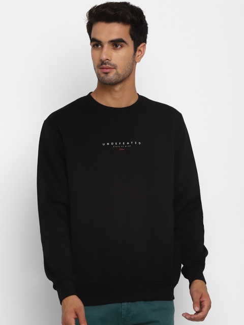 Octave Men Black Solid Sweatshirt